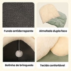 Cama Toca Ursinho para Gatos em Pelúcia + BRINDE: Luva Removedora de Pelos
