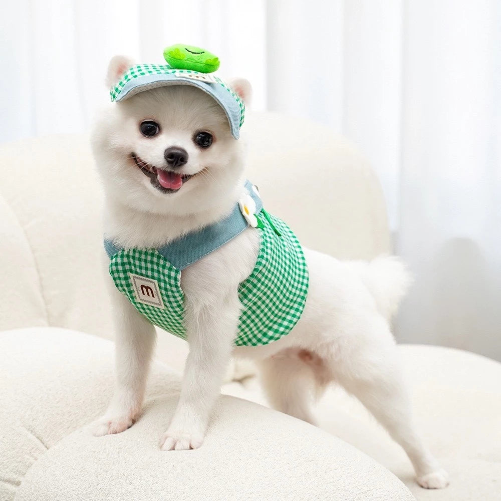 Kit Peitoral com Guia e Chapéu para Passeios para Cães e Gatos