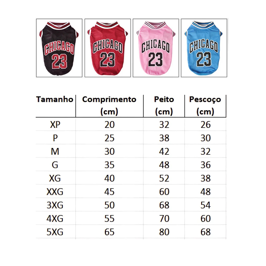 Roupinha Camiseta de Basquete para Cães e Gatos