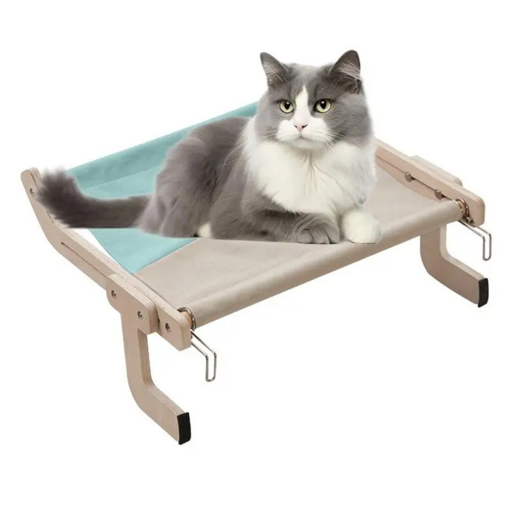Cama Suspensa Rede Para Gatos -  Montagem em Madeira