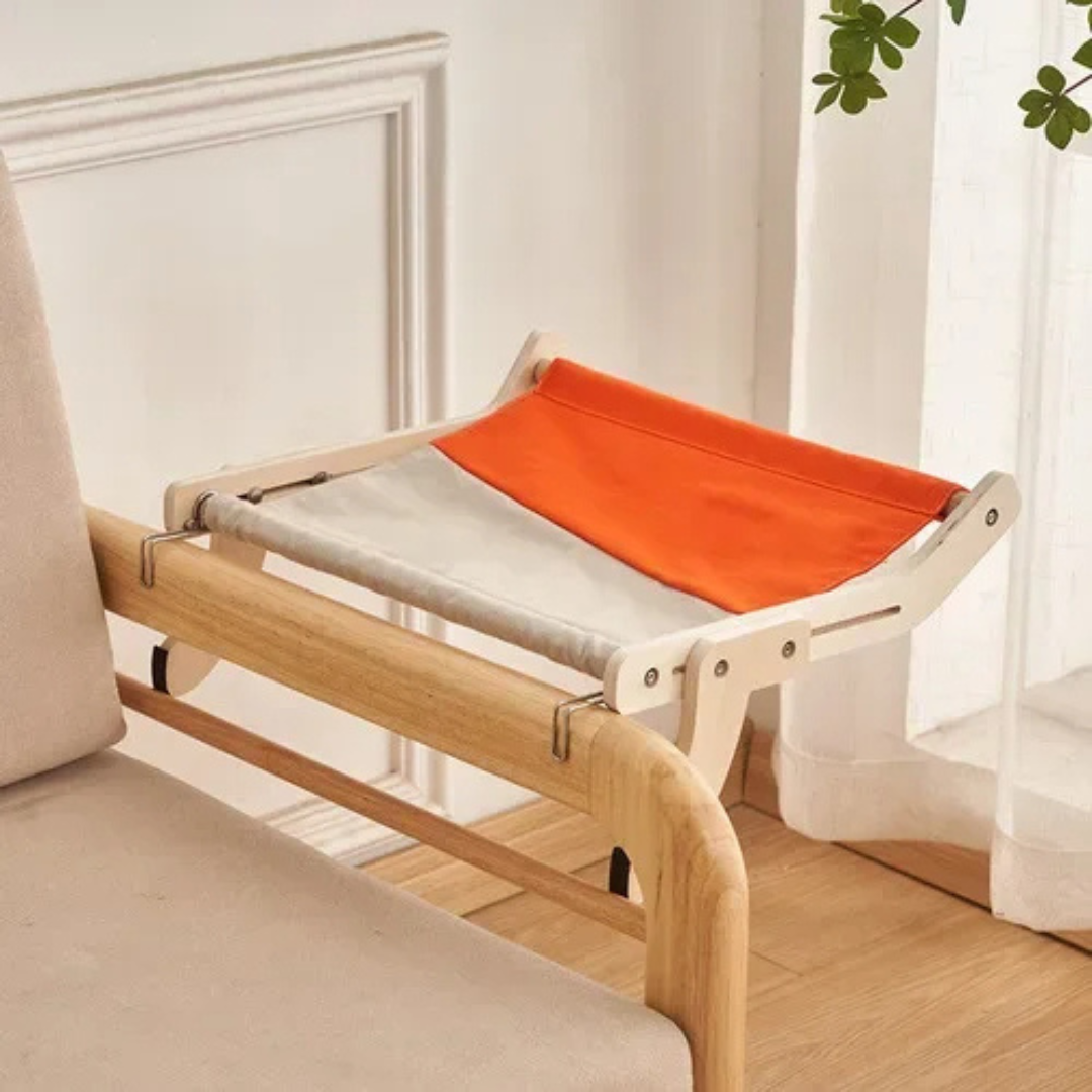 Cama Suspensa Rede Para Gatos -  Montagem em Madeira