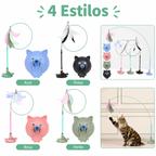 Brinquedo Interativo para Gatos com Varinha de Penas, Ventosa e Haste Destacável – Estímulo, Exercício e Diversão para Felinos
