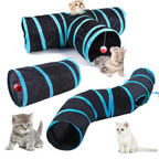 Túnel Dobrável para Gatos com Brinquedos Interativos