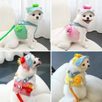 Kit Peitoral com Guia e Chapéu para Passeios para Cães e Gatos