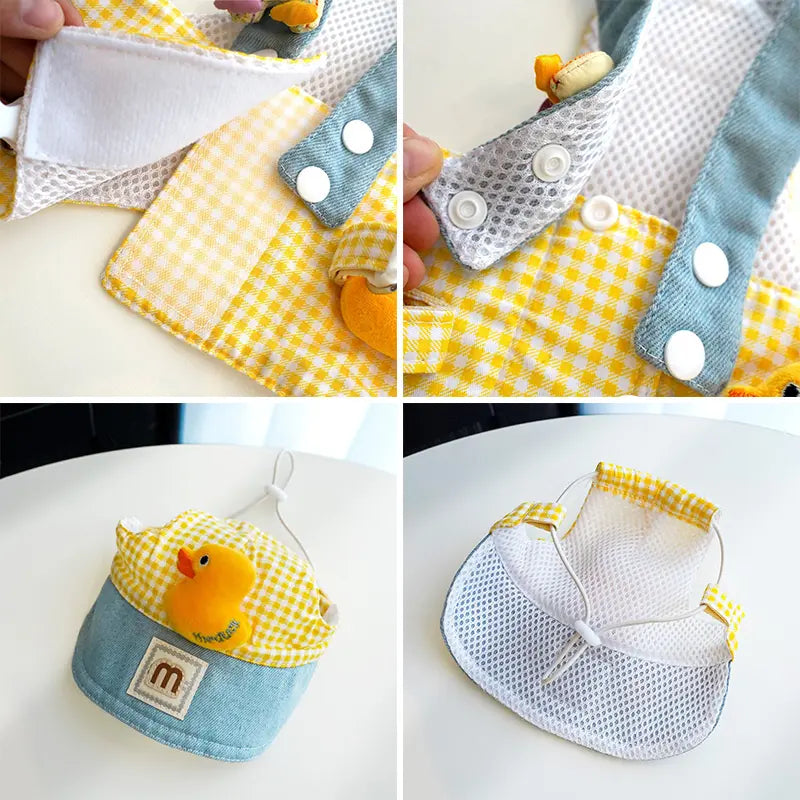 Kit Peitoral com Guia e Chapéu para Passeios para Cães e Gatos