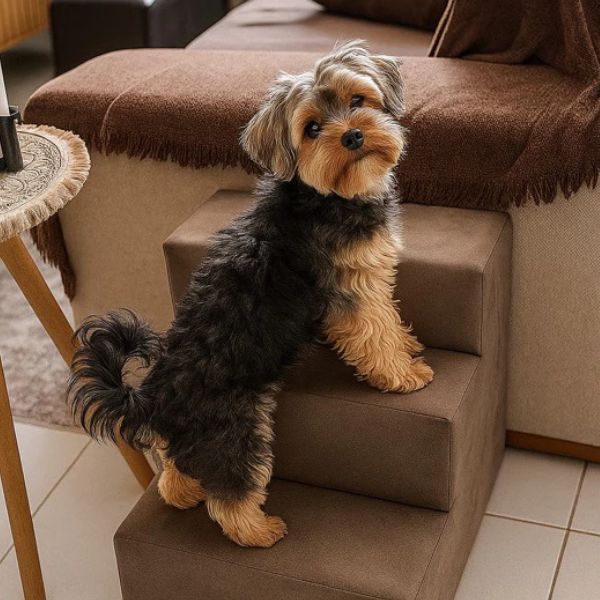Escada 3 Degraus Impermeável em Suede para Cachorro e Gato