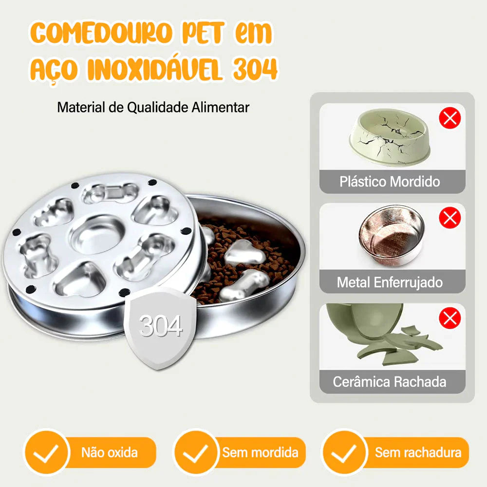Comedouro Lento 2 em 1 para Cães – Alimentação Segura e Saudável