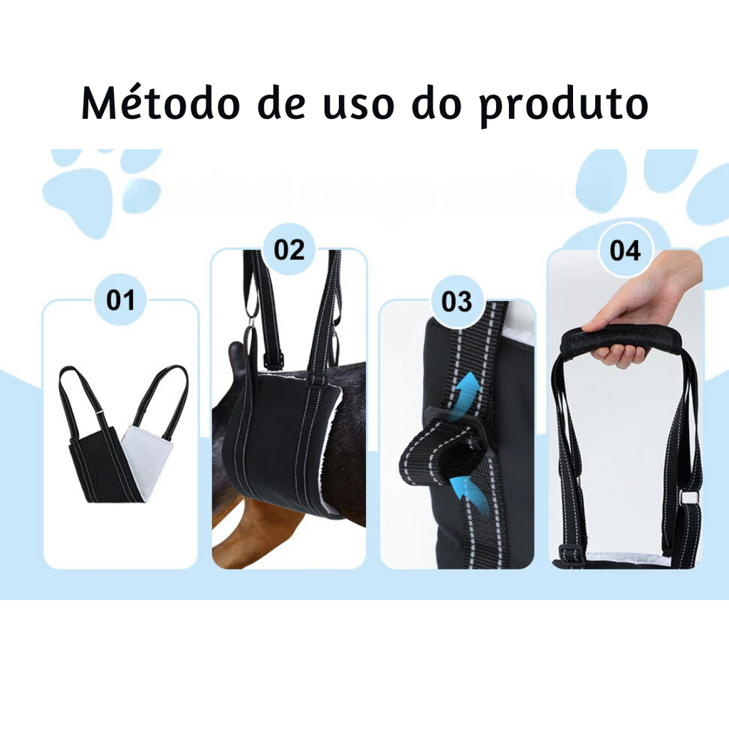 Suporte Sling Apoio para Cachorros com Dificuldade de Caminhar Lesão - Arnês