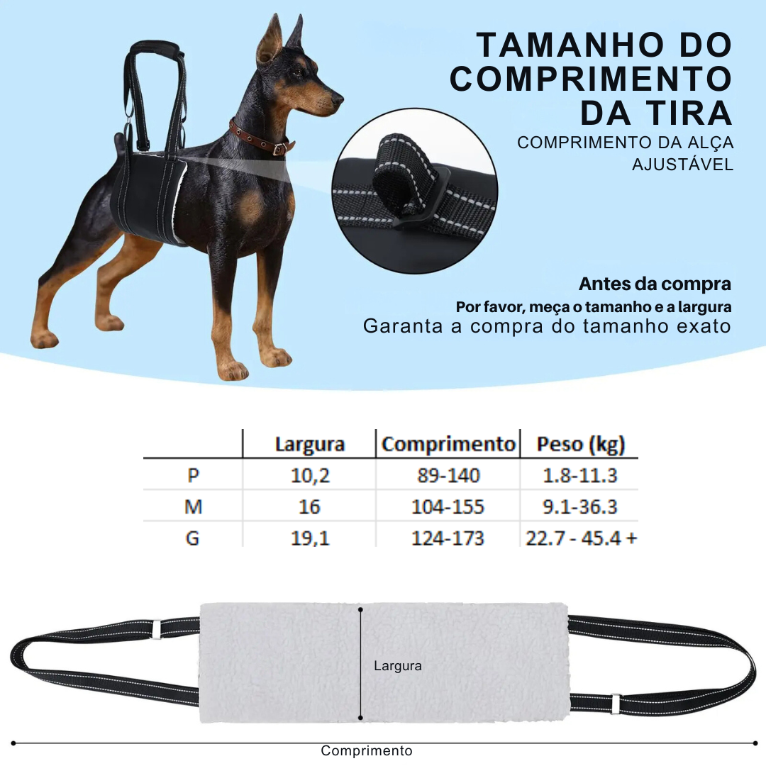 Suporte Sling Apoio para Cachorros com Dificuldade de Caminhar Lesão - Arnês