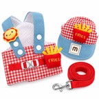 Kit Peitoral com Guia e Chapéu para Passeios para Cães e Gatos