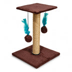 Arranhador Para Gatos Com Poste De Sisal Base Dupla Brinquedo Bolinha E Pena