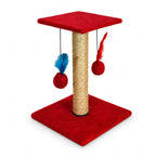 Arranhador Para Gatos Com Poste De Sisal Base Dupla Brinquedo Bolinha E Pena