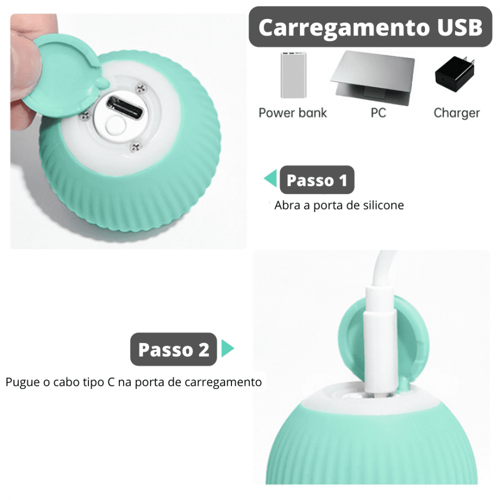 Bolinha Interativa Elétrica Automática para Cães e Gatos