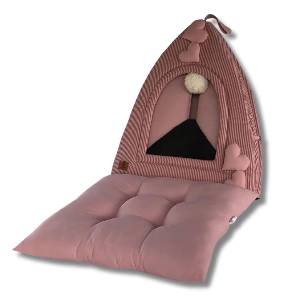 Cama Toquinha Pet Iglu Luxo com Almofada Removível para Cães e Gatos – CozyIglu™