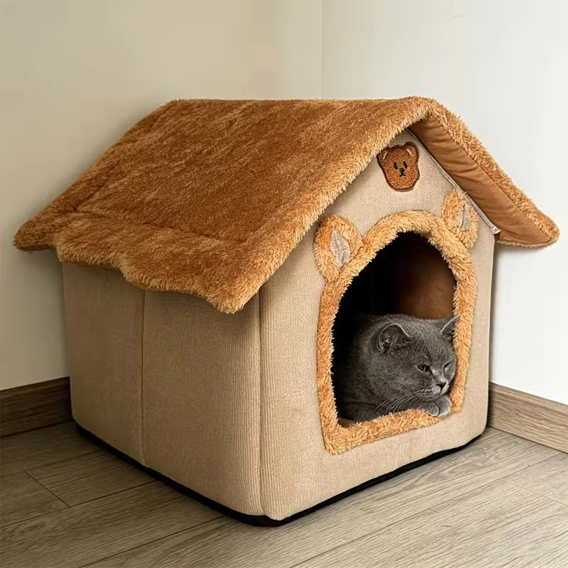 Cama Casinha Toca de Pelúcia  – Snouty™ + BRINDE: Cobertor Pet Magic™