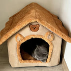Cama Casinha Toca de Pelúcia  – Snouty™ + BRINDE: Cobertor Pet Magic™