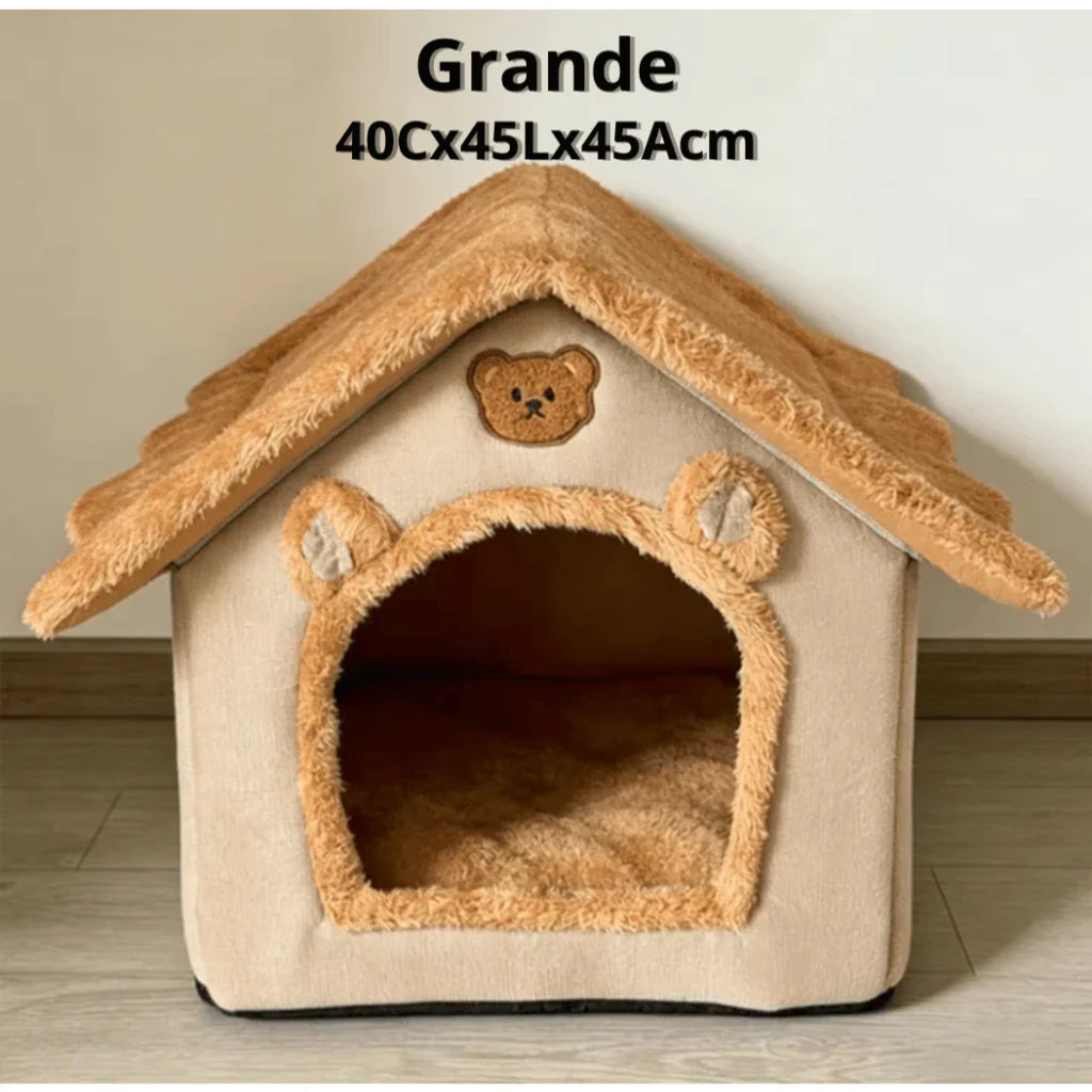 Cama Casinha Toca de Pelúcia  – Snouty™ + BRINDE: Cobertor Pet Magic™