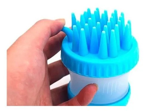 Escovinha Prática de Silicone Porta Shampoo para Pets.