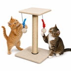 Arranhador Para Gatos Com Poste De Sisal Base Dupla Brinquedo Bolinha E Pena