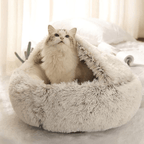 Cama Para Gatos Nuvem Luxury™ Antiansiedade + BRINDE: Bolinha Interativa Inteligente
