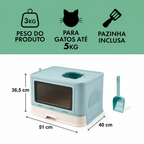 Caixa de Areia Premium Fechada com Entrada Superior e Arranhador – Snouty™