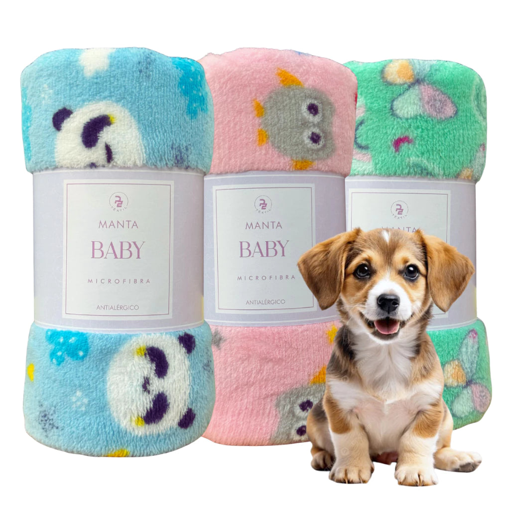 Manta Pet de Microfibra Soft – Macia, Quentinha e Confortável para Cães e Gatos
