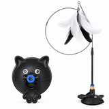 Brinquedo Interativo para Gatos com Varinha de Penas, Ventosa e Haste Destacável – Estímulo, Exercício e Diversão para Felinos