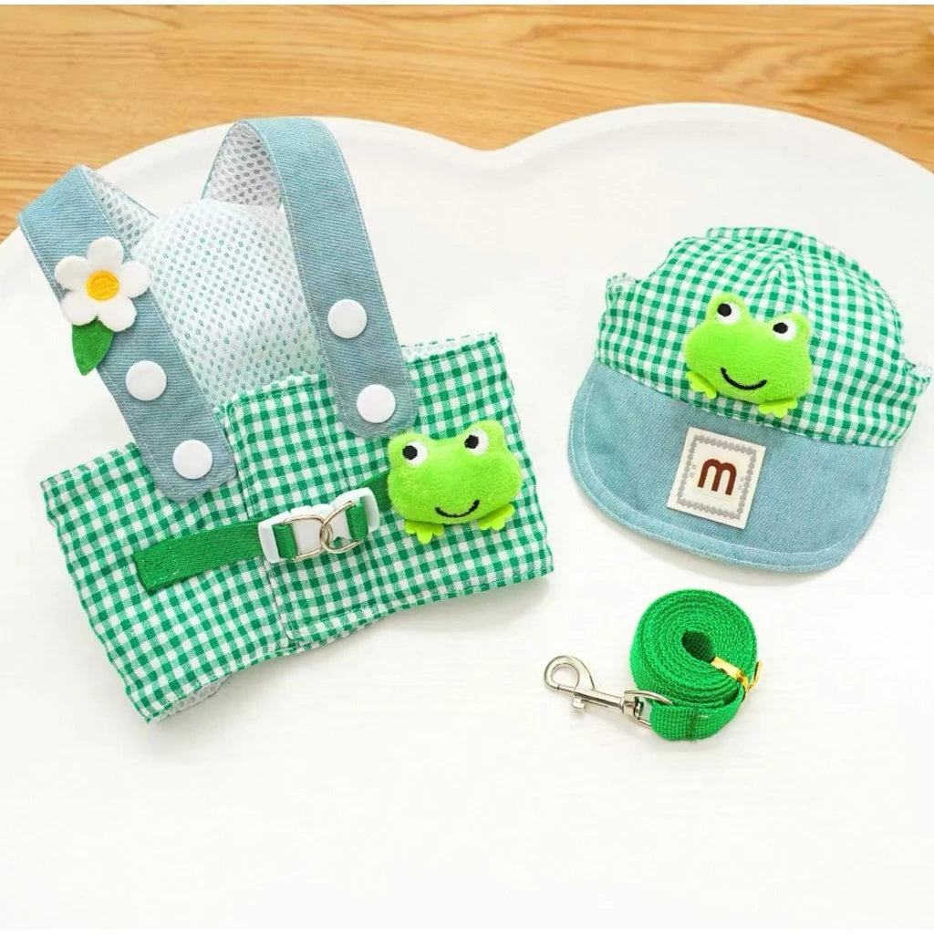 Kit Peitoral com Guia e Chapéu para Passeios para Cães e Gatos